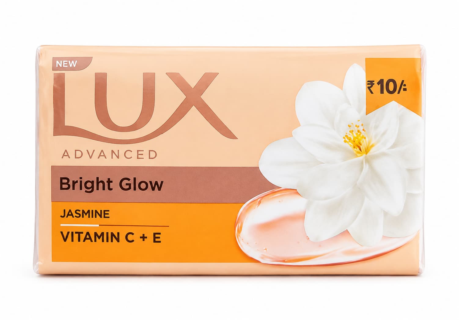 Lux Flaw-less Glow Bathing Soap infused with Vitamin C & E | For Superior Glow (pack of 10)